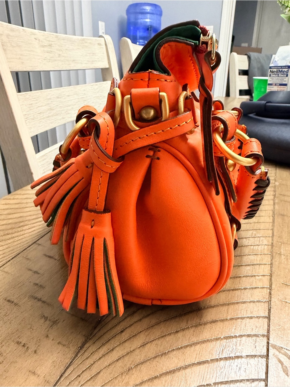Dooney & Bourke Salmon Leather nano Satchel - Picture 9 of 10